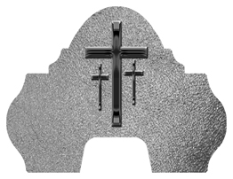 DARAY-L-517-BK-SH-SL Black 3 Crosses Shimmer Silver